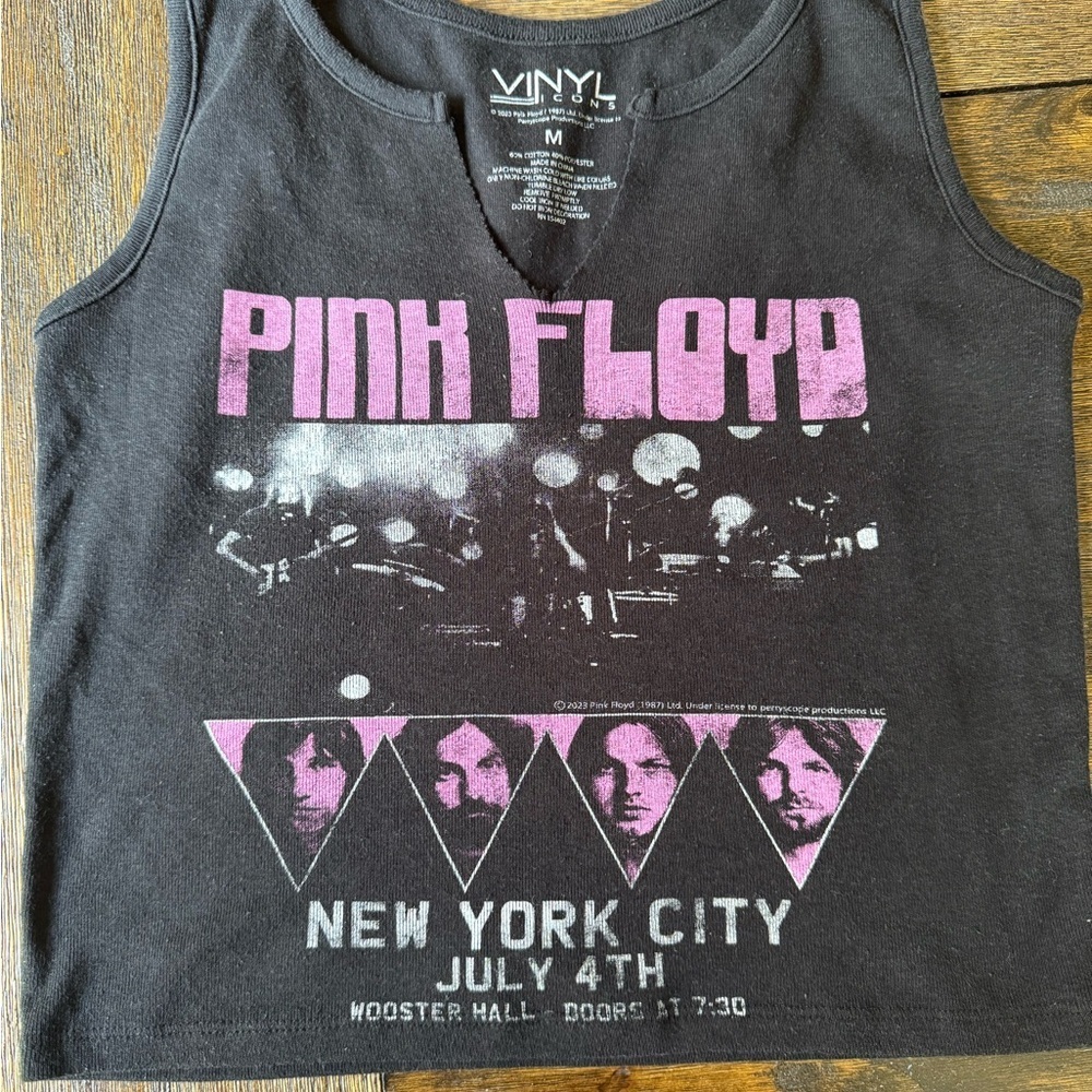 Pink Floyd rock women’s tank crop washed black color - Picture 2 of 2